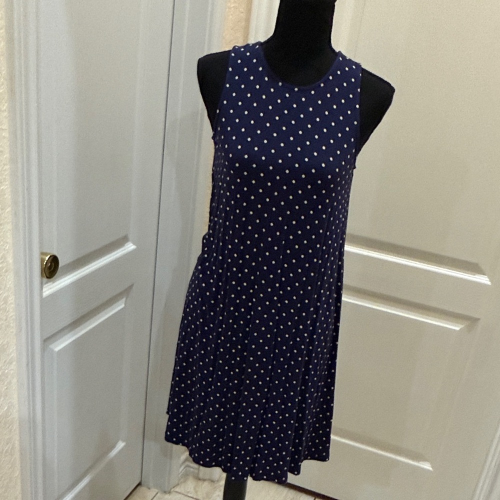Old Navy Navy and White Polka Dot Dress